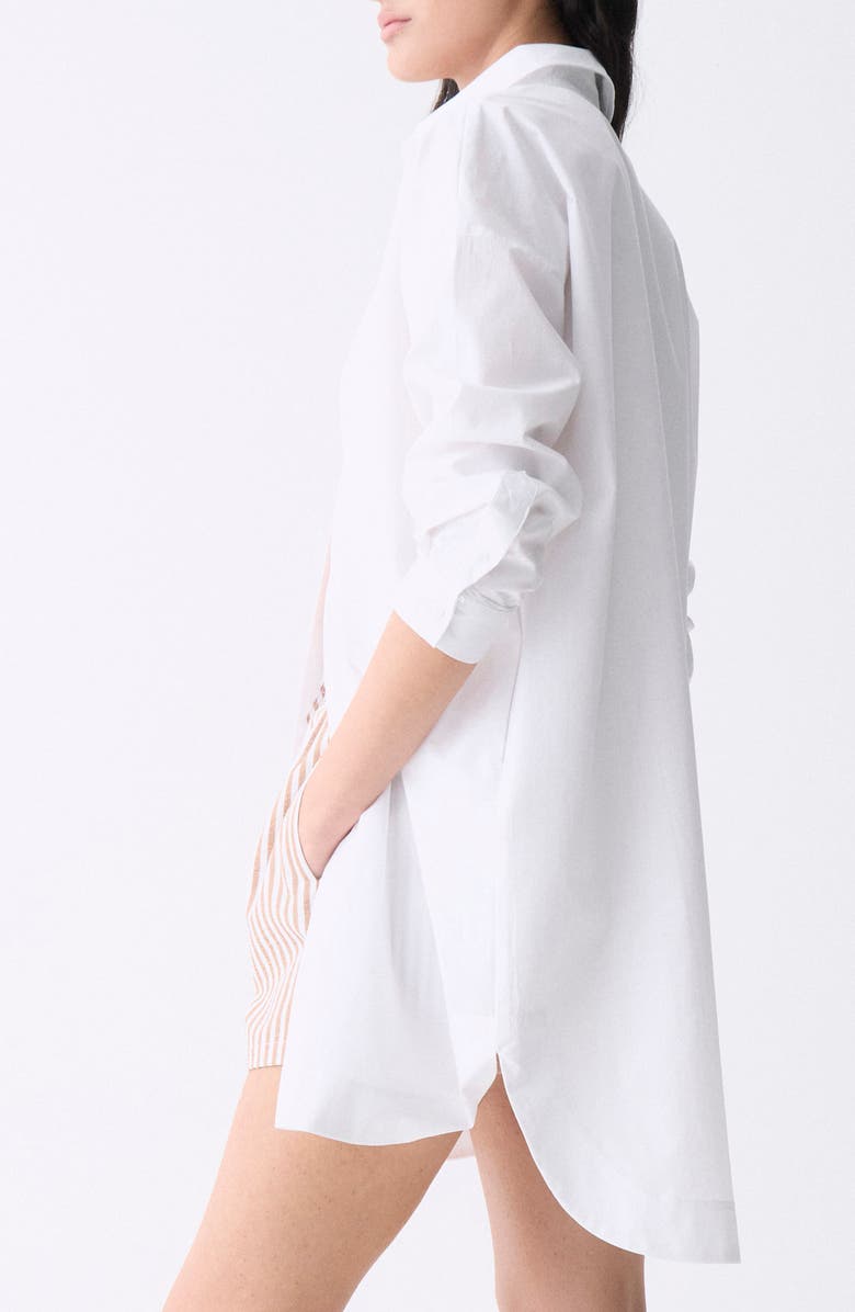 DELUC Viola Long Sleeve Poplin Mini Shirtdress, Alternate, color, 