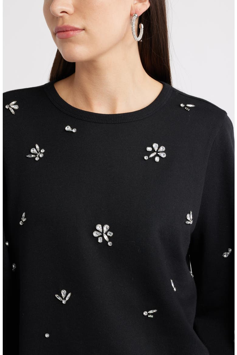 Crystal Embellished Sweatshirt, Alternate, color, BLACK JEWEL EMBELLISHMENT
