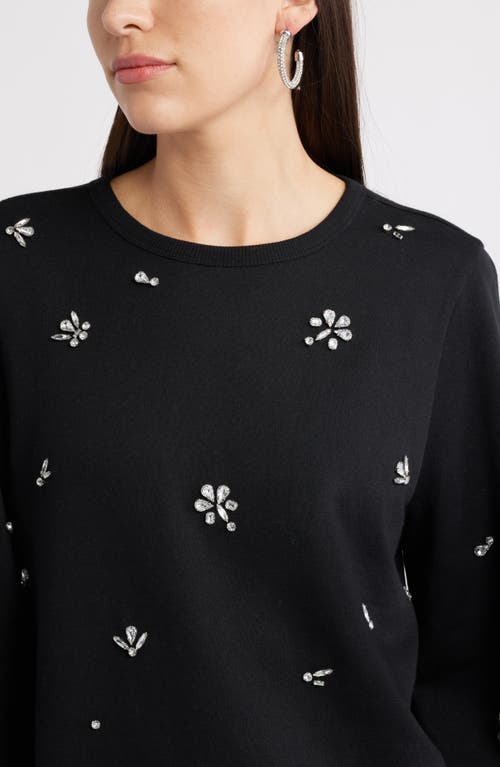 Caslonr Caslon(r) Crystal Embellished Sweater In Black