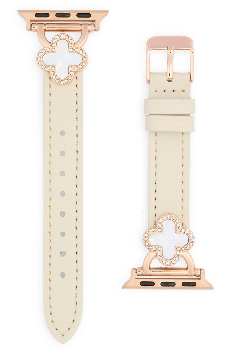 RItech Clover Leather Apple Watch<sup>®</sup> Watchband, Main, color, 
