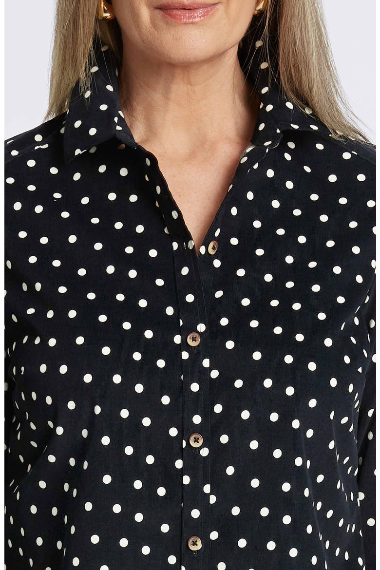 Haven Polka Dot Corduroy Button-Up Shirt, Alternate, color, BLACK/ IVORY