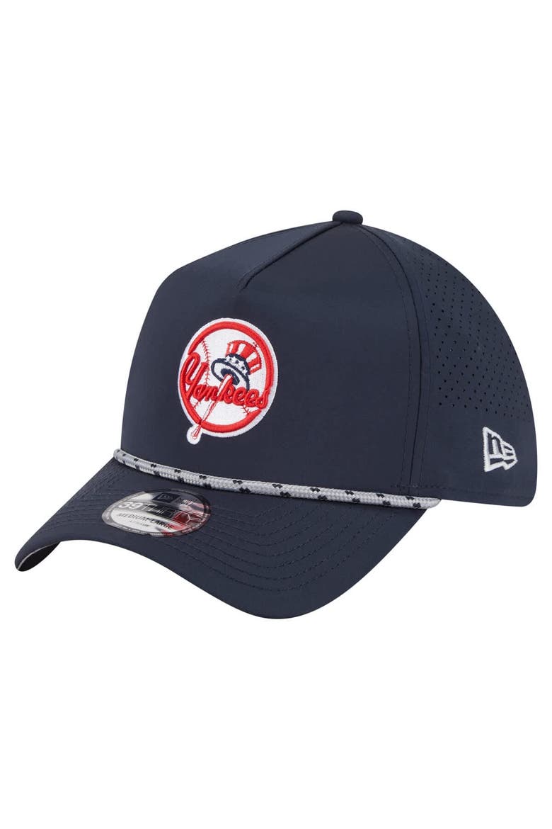 Men's New Era  Navy New York Yankees 39THIRTY A-Frame Perforated Flex Hat, Alternate, color, Navy