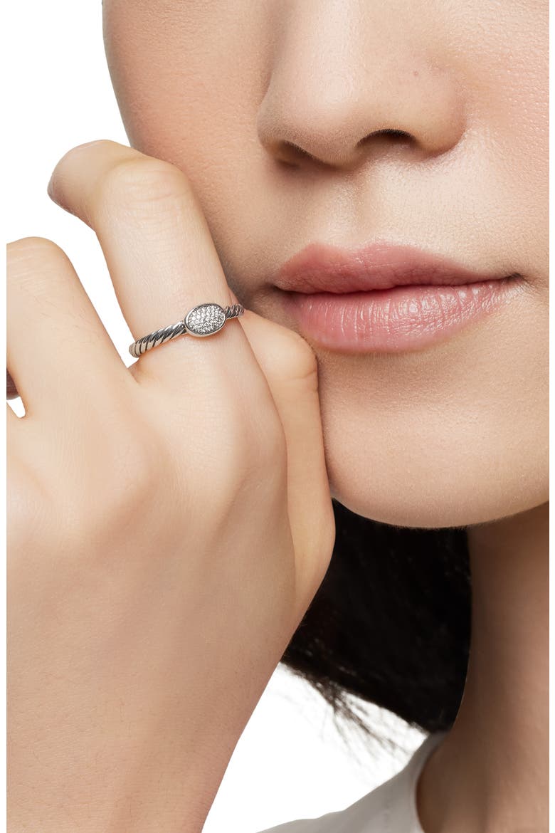 Cable Collectibles Oval Ring with Diamonds, Alternate, color, DIAMOND