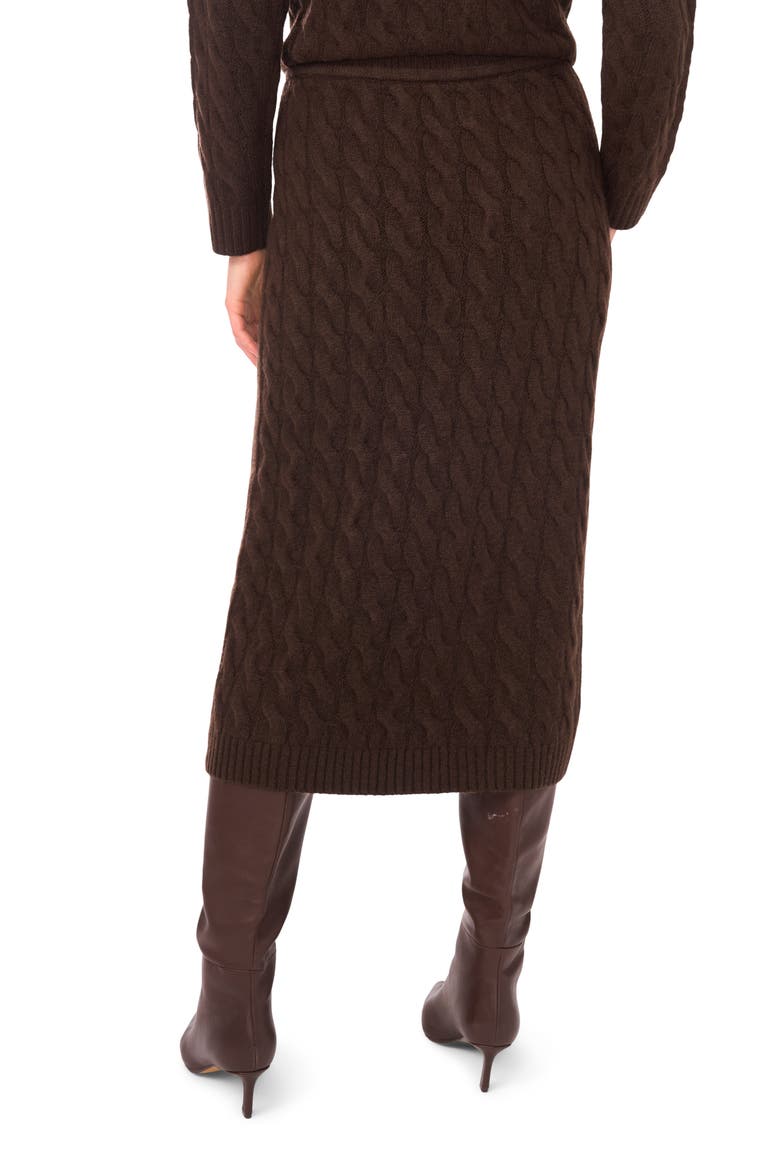 Cable Knit Midi Pencil Skirt, Alternate, color, CHOCOLATE