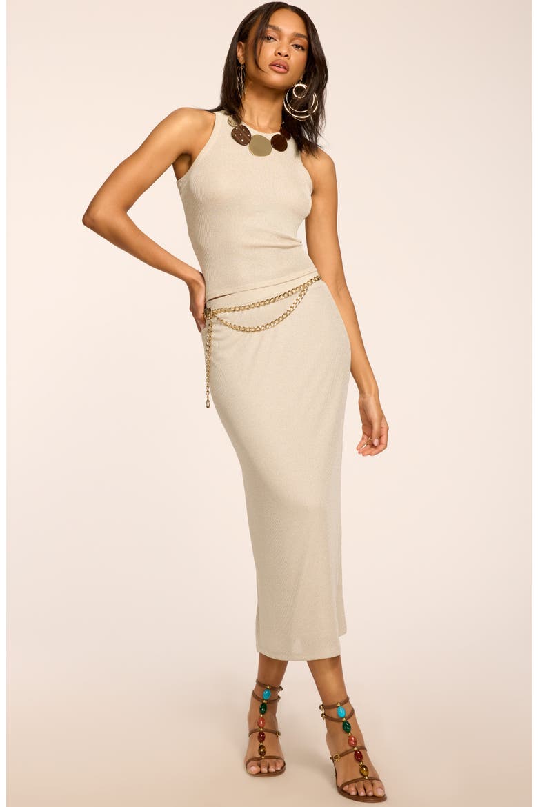 Jade Metallic Maxi Skirt, Alternate, color, GOLD