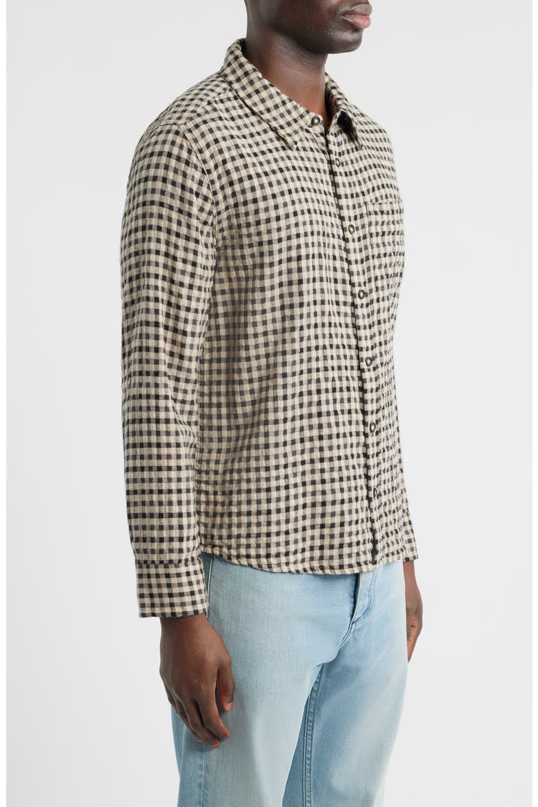 Fall Check Button-Up Shirt, Alternate, color, NATURAL