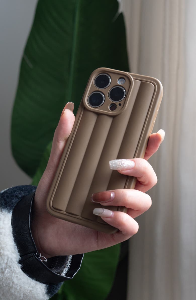 Auramma Roman Stripes iPhone 15 Pro Case, Alternate, color, Coffee