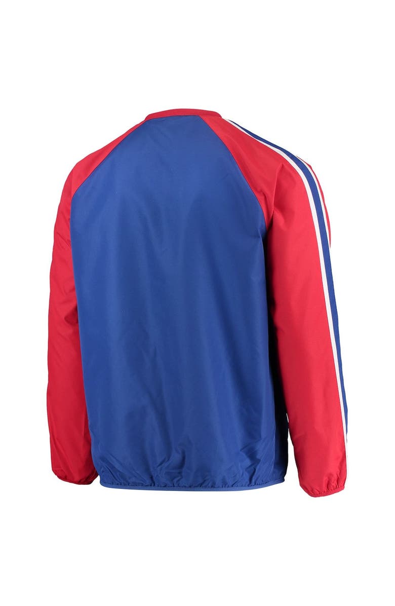 G-III SPORTS BY CARL BANKS Men's G-III Sports by Carl Banks Royal/Red Chicago Cubs Kickoff Raglan V-Neck Pullover Jacket, Alternate, color,