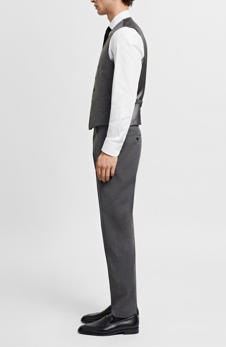 MANGO Slim Fit Heathered Grey Stretch Vest, Alternate, color, 