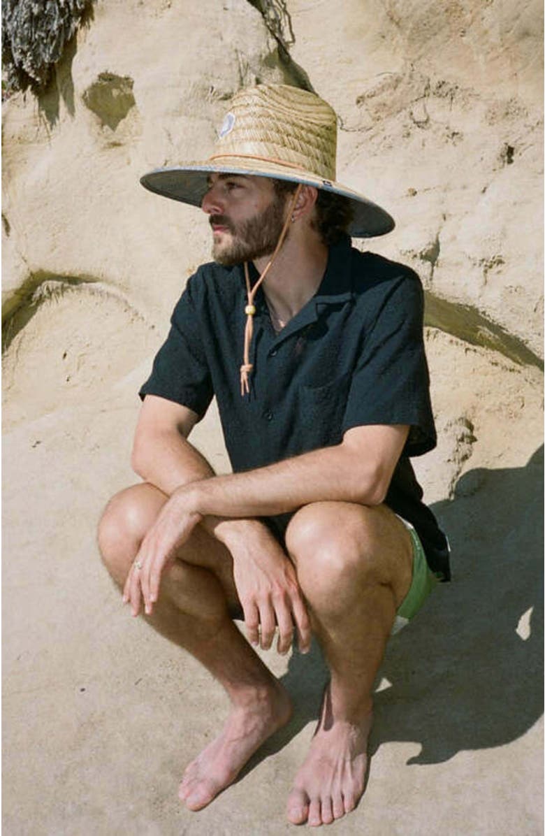 Hemlock Nomad Straw Lifeguard Hat, Alternate, color, Topography Map