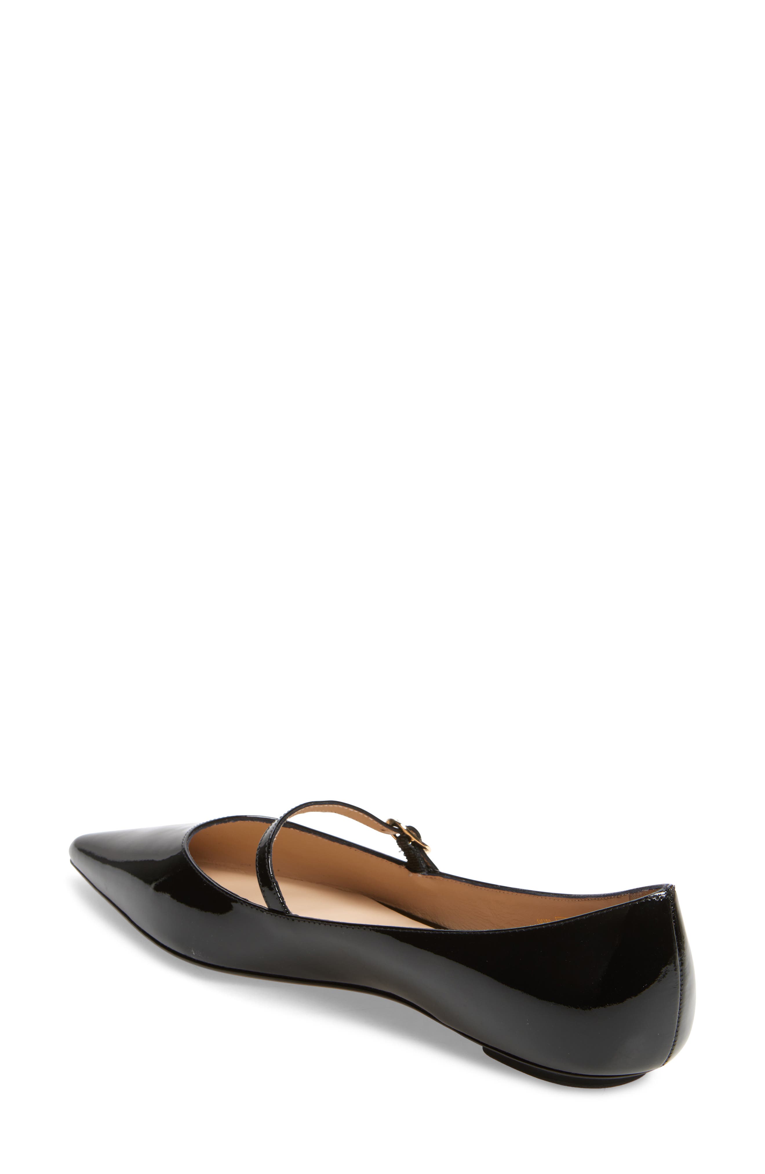 Stuart Weitzman Emilia Mary Jane Flat, Alternate, color, Black Patent