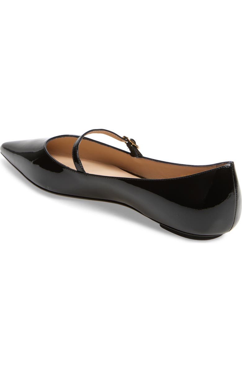 Stuart Weitzman Emilia Mary Jane Flat, Alternate, color, Black Patent