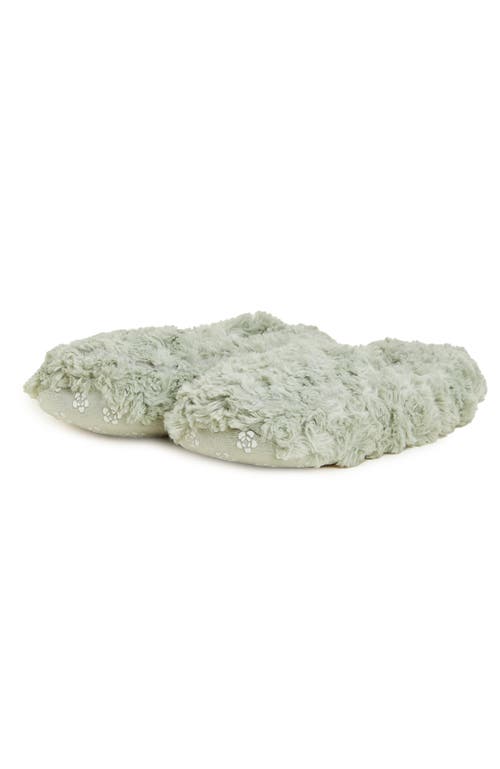 Warmies Curly Plush Slippers In Sage Green