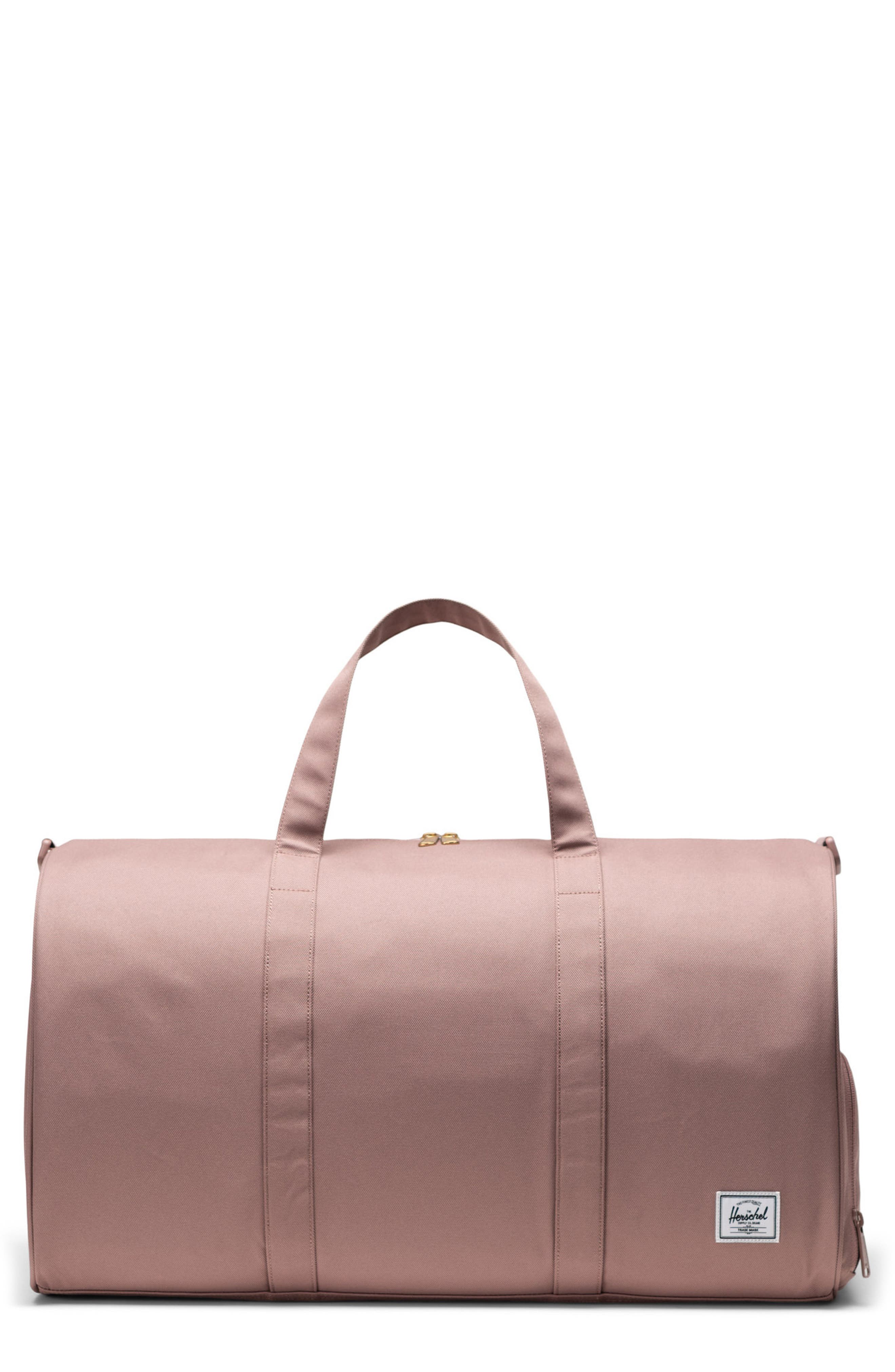 Herschel Supply Co. Novel Recycled Polyester Duffle Bag, Main, color, Ash Rose