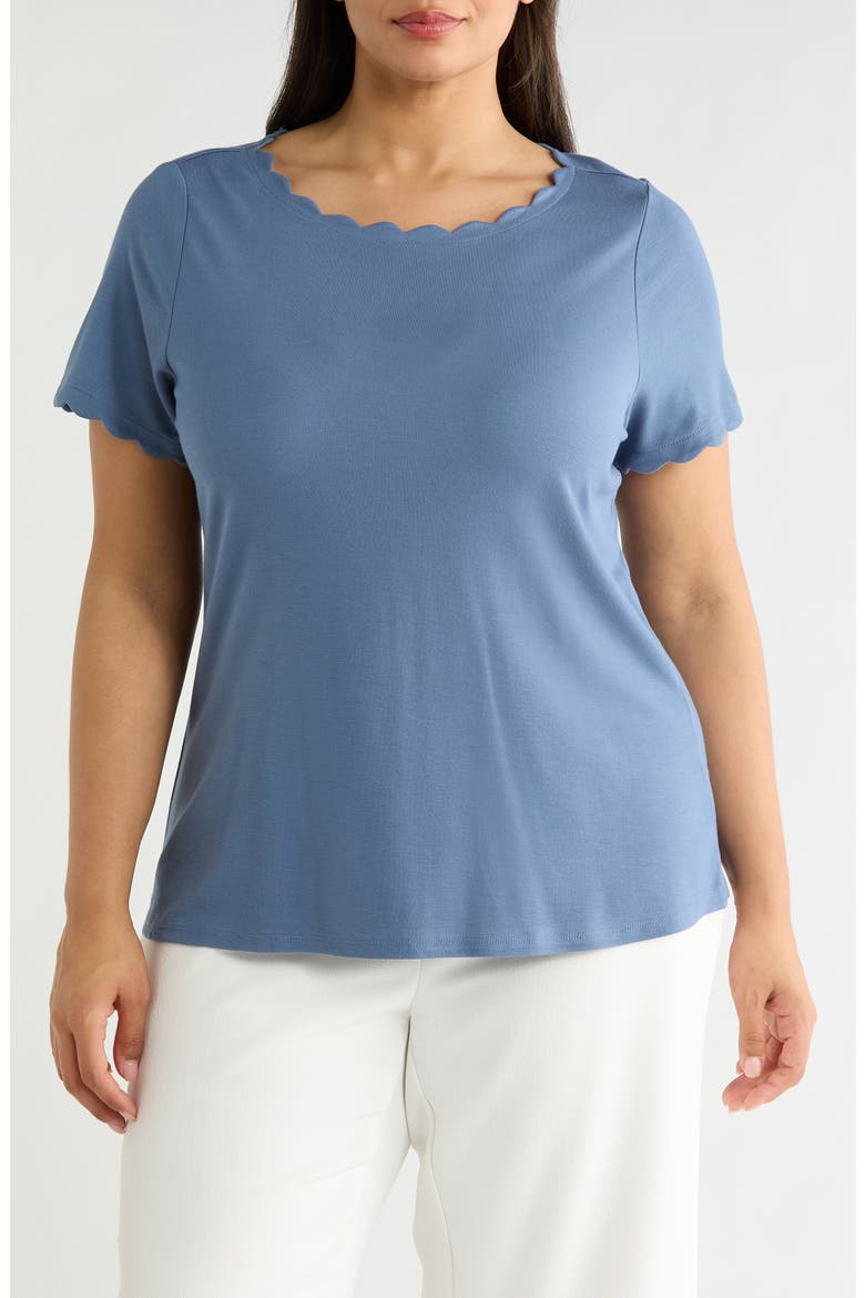 Scallop T-Shirt, Main, color, BLUE FIN