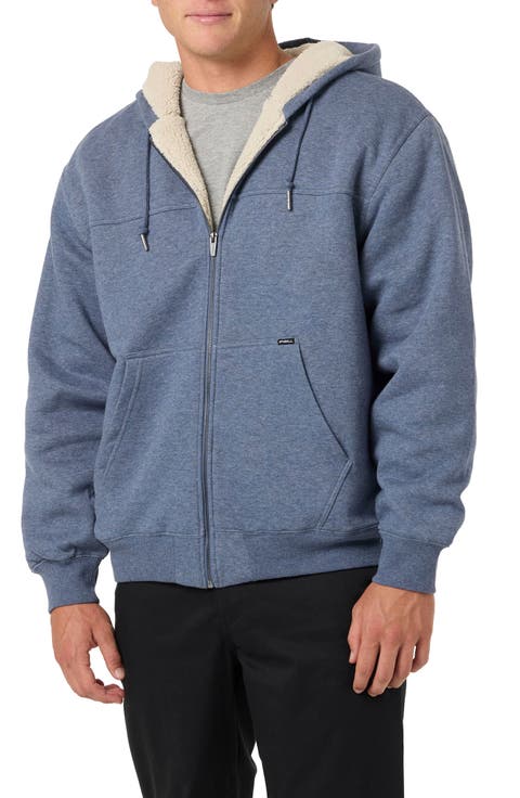 High Pile Fleece Zip Front Hoodie