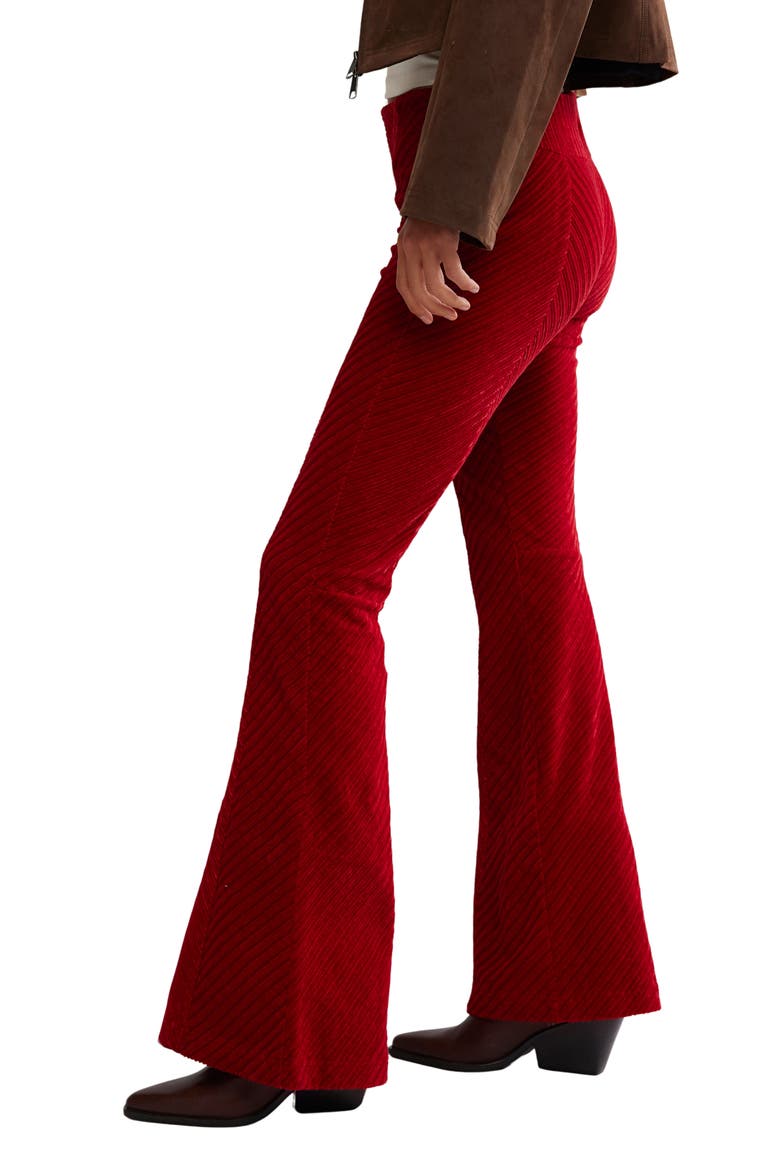 Penny Flare Velvet Pants, Alternate, color, SALSA