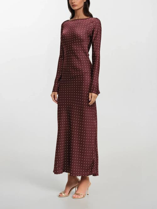 Sisterly Adele Polka-dot Gown In Burgundy