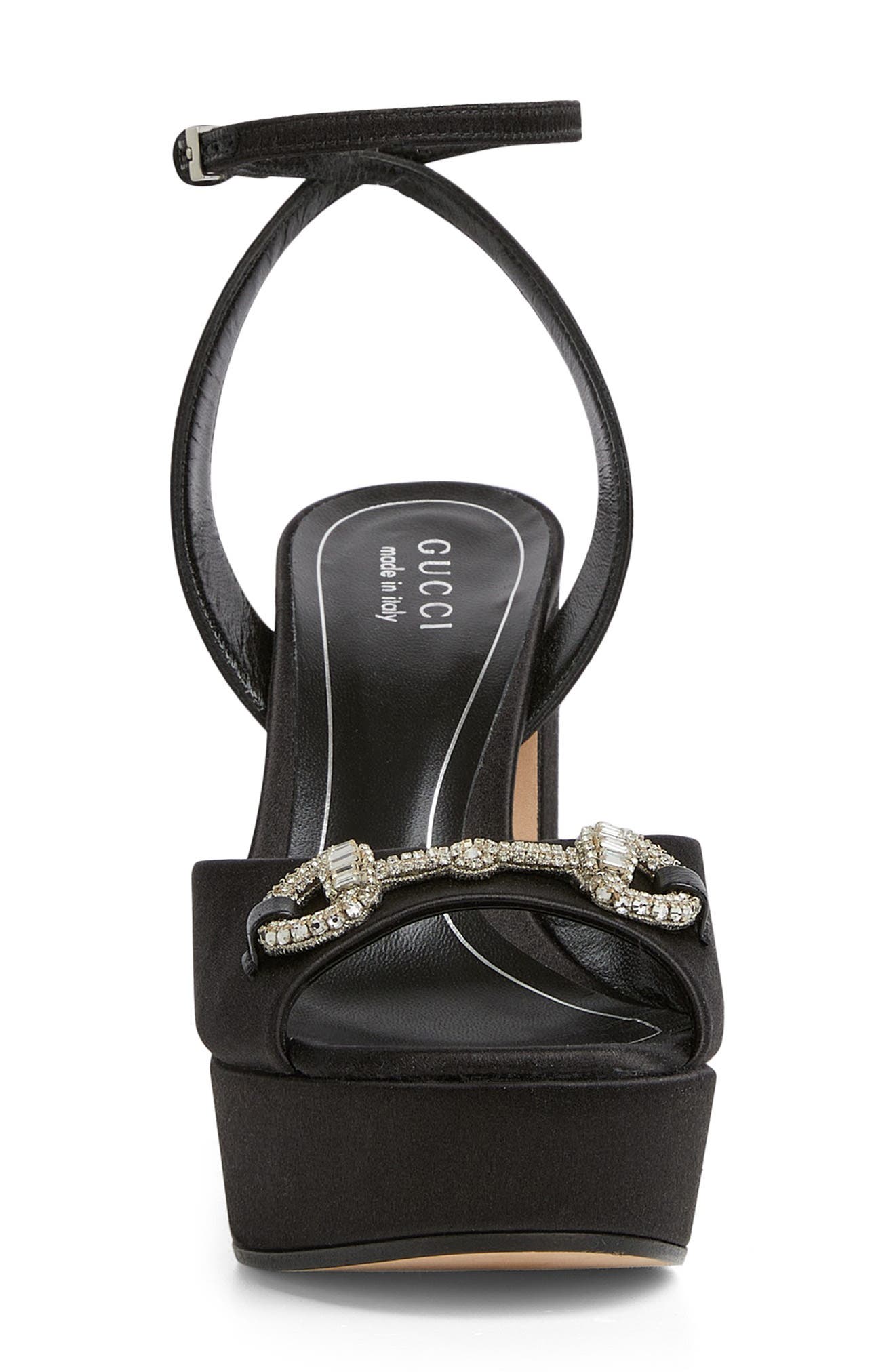 Gucci Embellished Horsebit Platform Sandal, Alternate, color, Black/Black/Milady