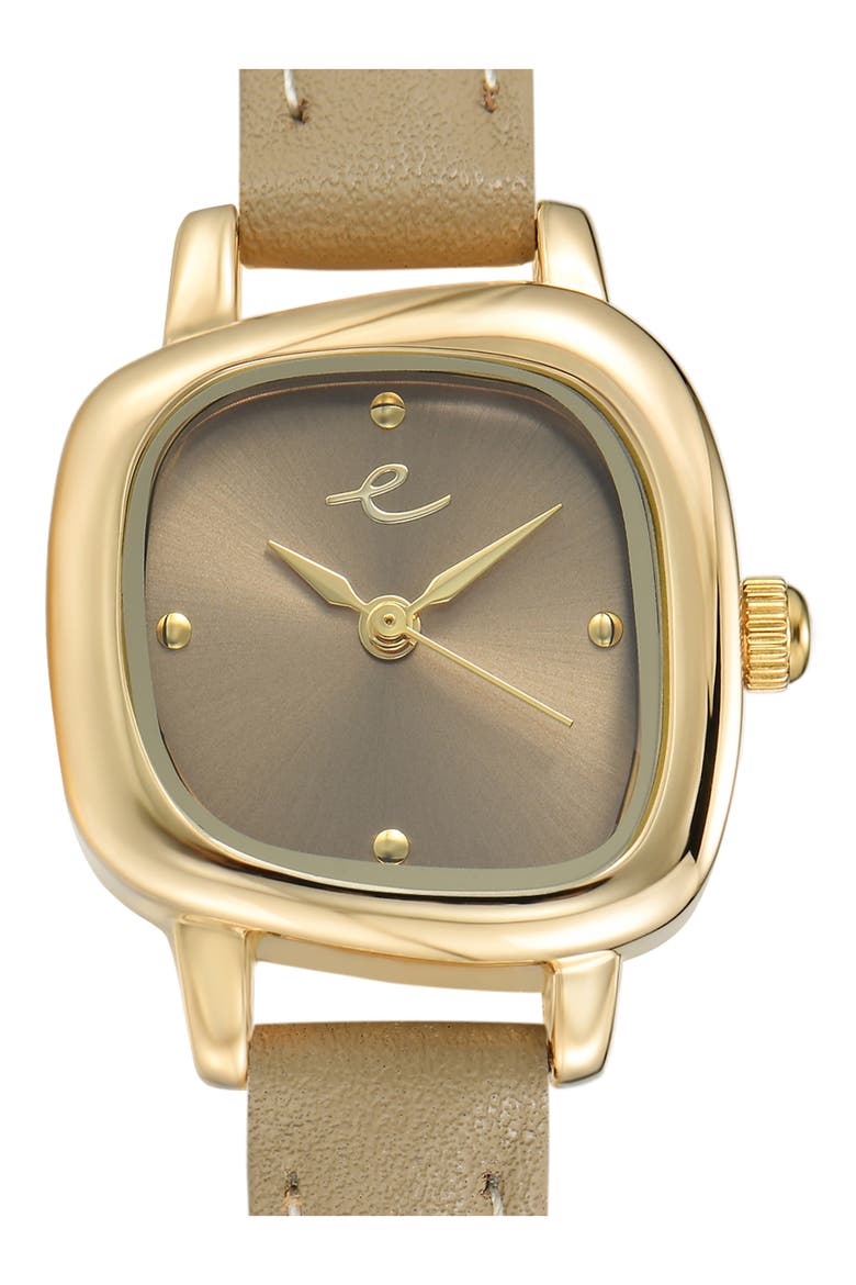 Wavy Snakeskin Embossed Leather Strap Watch, Alternate, color, SHIITAKE