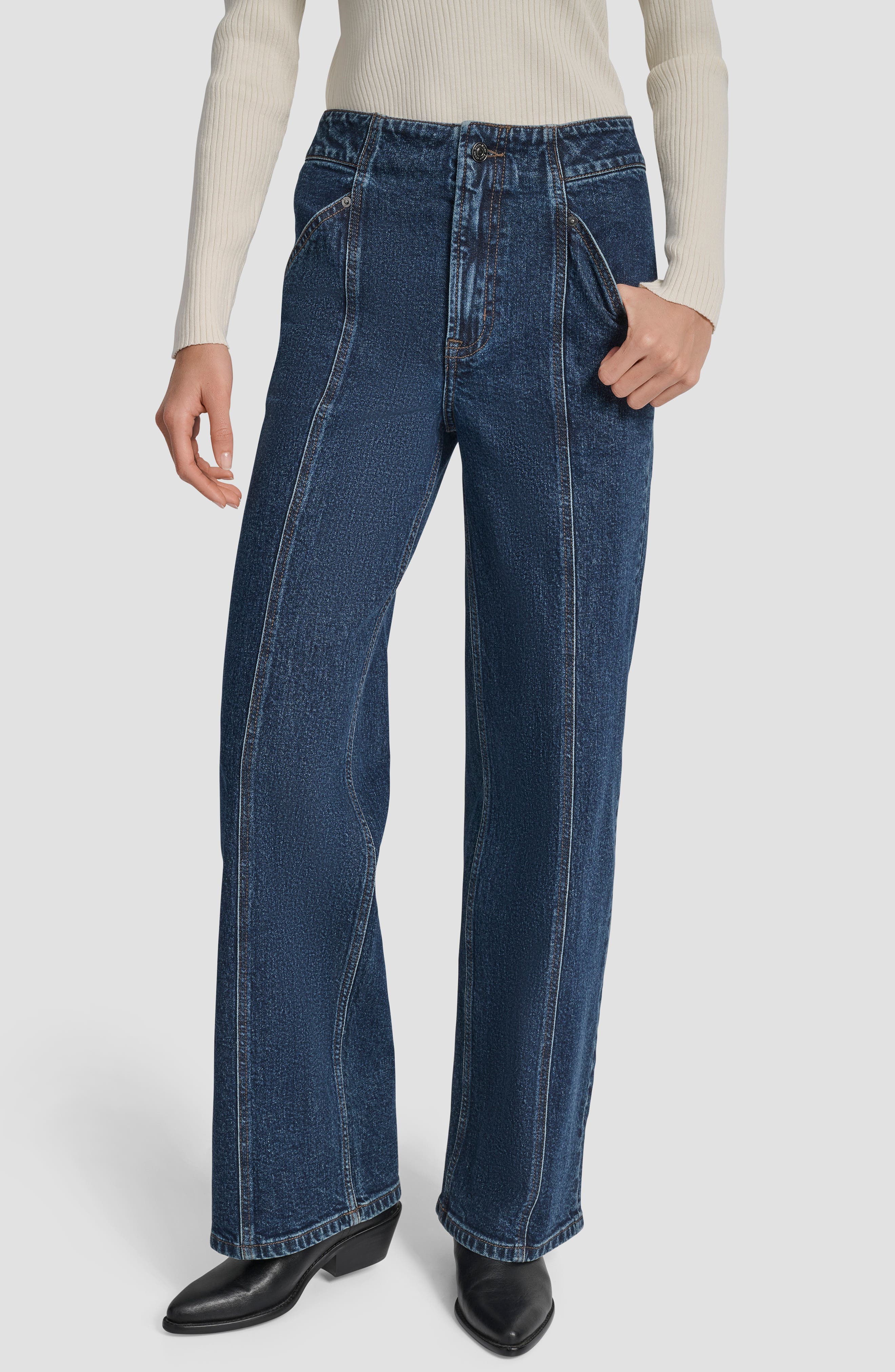 DKNY Jeans High Waist Wide Leg Carpenter Jeans