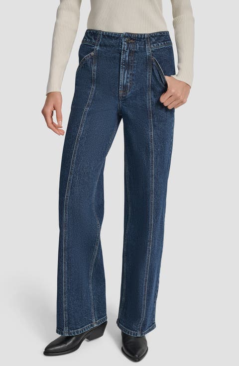 High Waist Wide Leg Carpenter Jeans