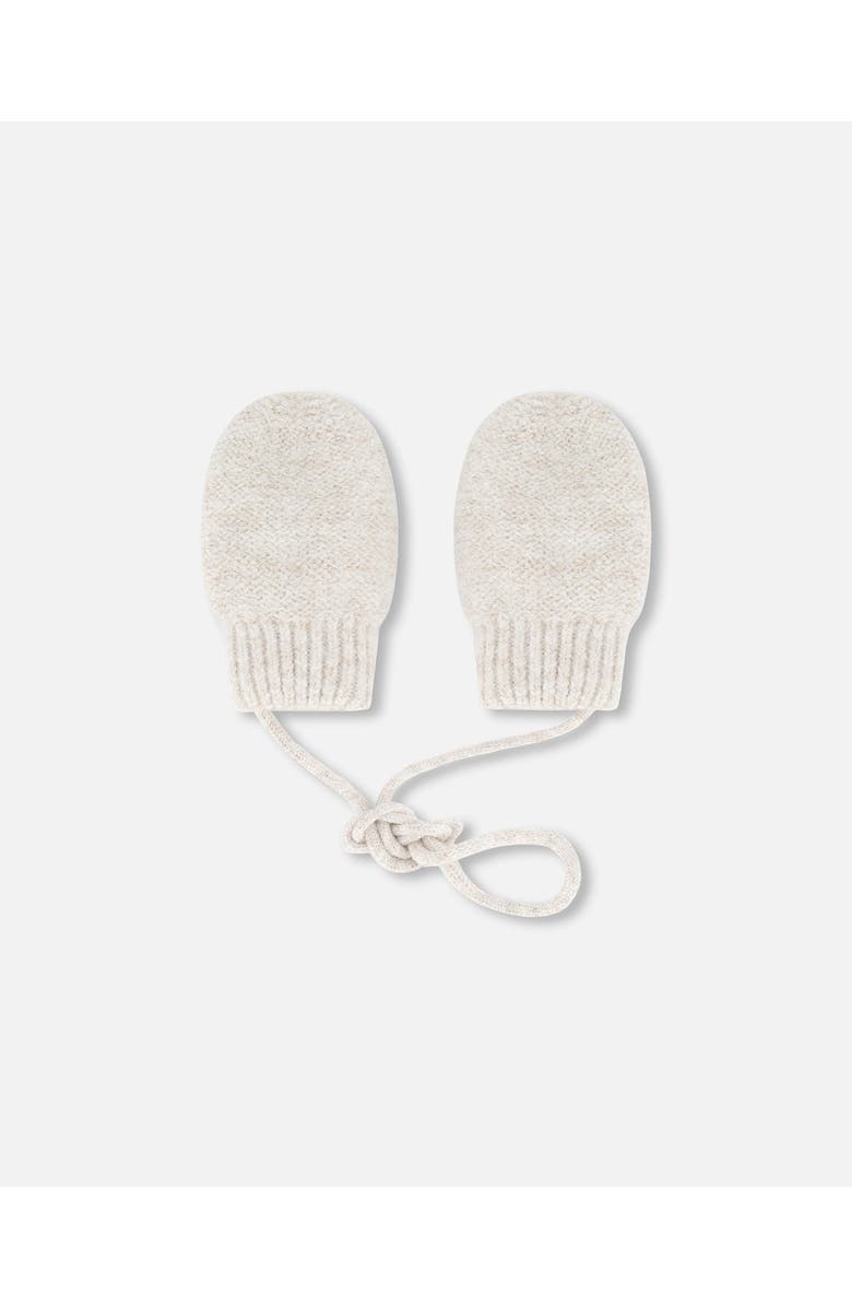 Deux par Deux Baby Unisex Newborn Knit Mittens No Thumbs Off White, Main, color, 