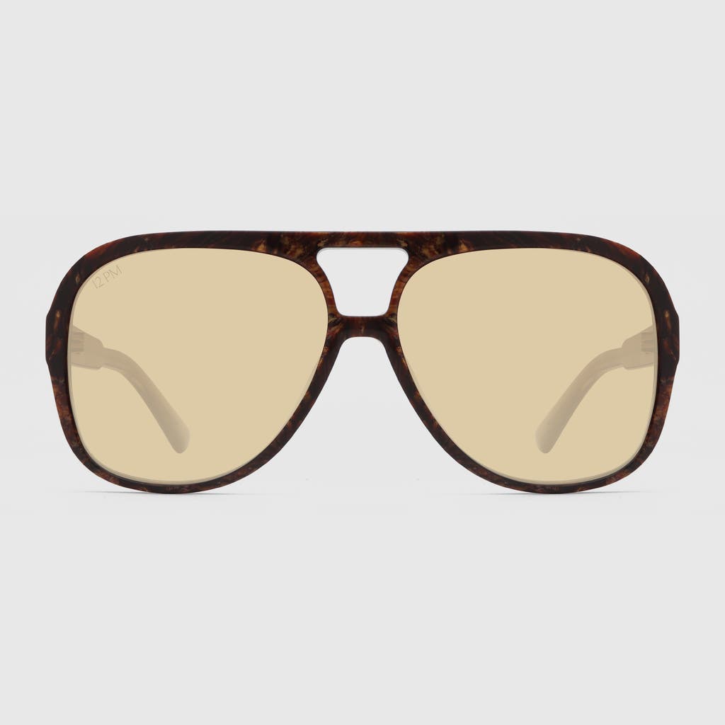 12PM STUDIOS Copenhagen Aviator Sunglasses in Demi/yellow at Nordstrom
