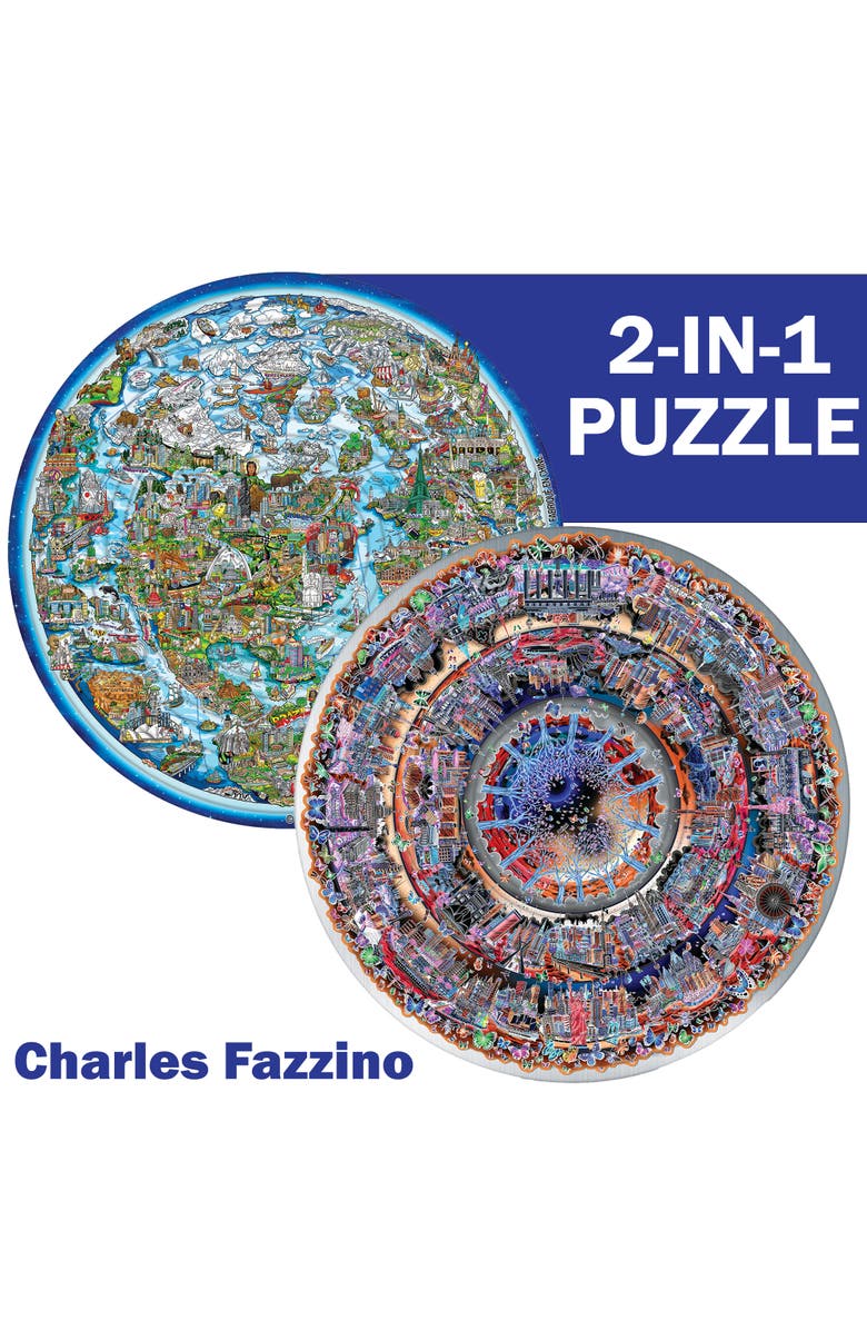 Spin Flip Charles Fazzino 2In1 Doublesided Puzzle, Alternate, color, Multicolored