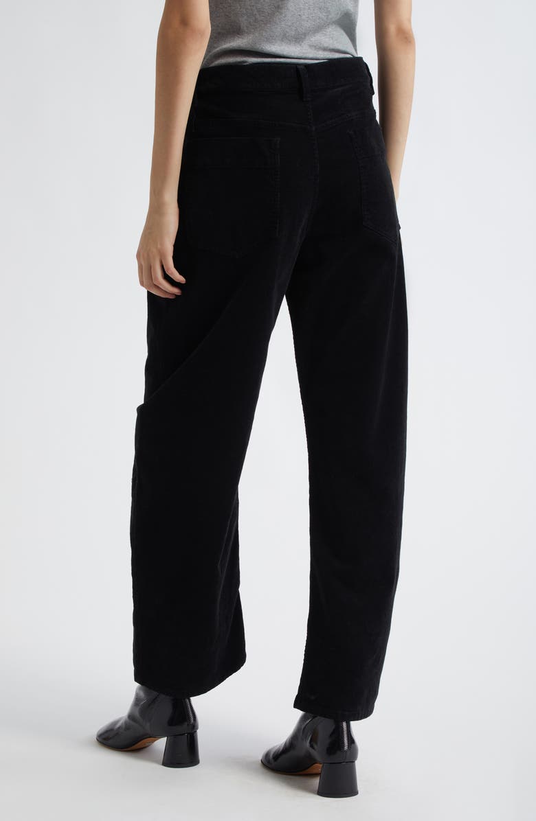 Nili Lotan Tribeca Barrel Leg Corduroy Pants, Alternate, color, Jet Black