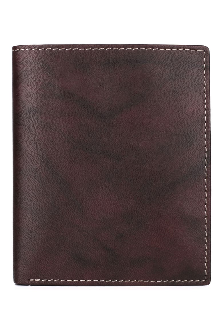 Credit Card RFID Leather Folio Wallet, Main, color, BROWN