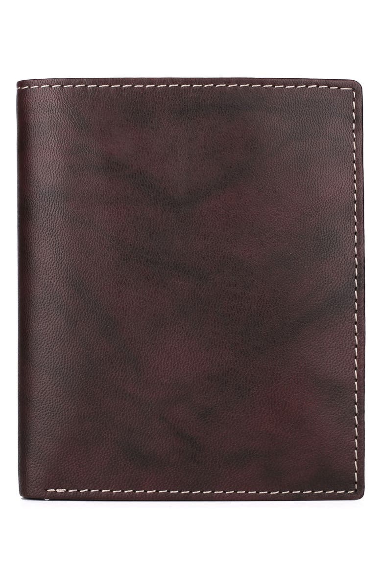 BUXTON Credit Card RFID Leather Folio Wallet, Main, color, Brown