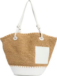 Collection XIIX Curved Straw Tote Bag