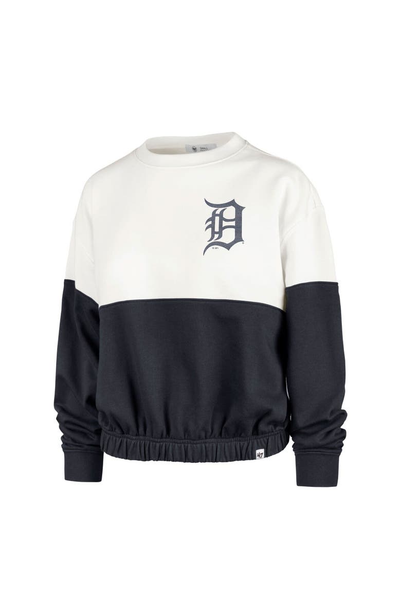 '47 Women's '47 White/Navy Detroit Tigers Take Two Bonita Pullover Sweatshirt, Alternate, color, 