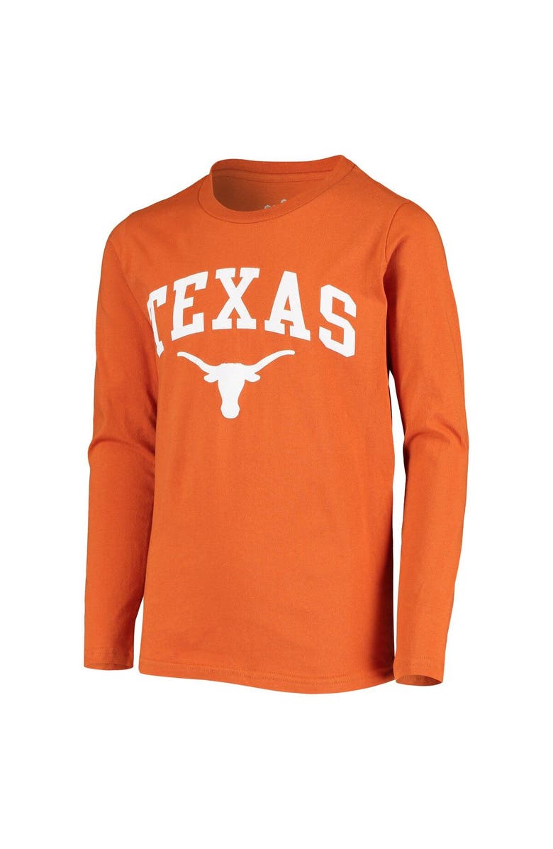 Outerstuff Youth Texas Orange Texas Longhorns Arch Over Logo Long Sleeve T-Shirt, Alternate, color,
