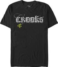 Crooks & Castles Men's Crooks & Castles Overlay Dark Logo  Graphic T-Shirt