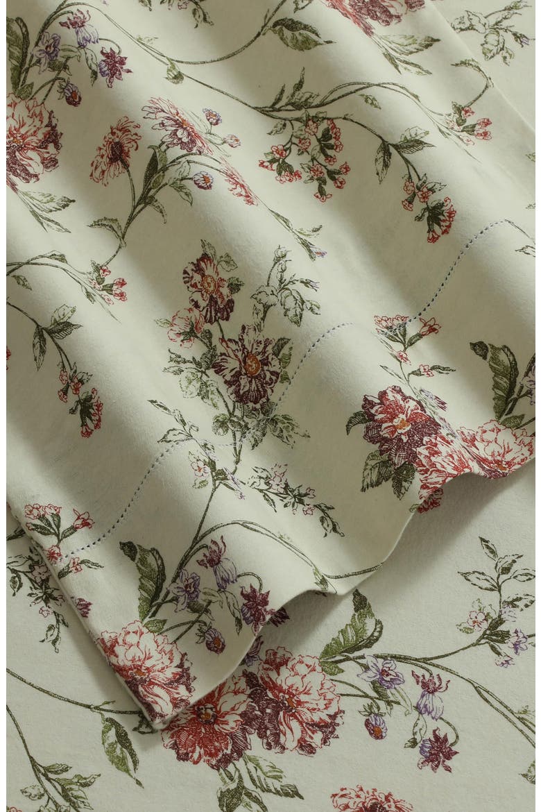 Dollhouse Floral Cotton Flannel Sheet Set, Main, color, MULTI BEIGE