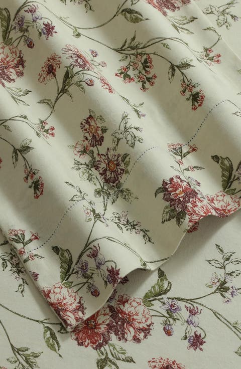 Dollhouse Floral Cotton Flannel Sheet Set