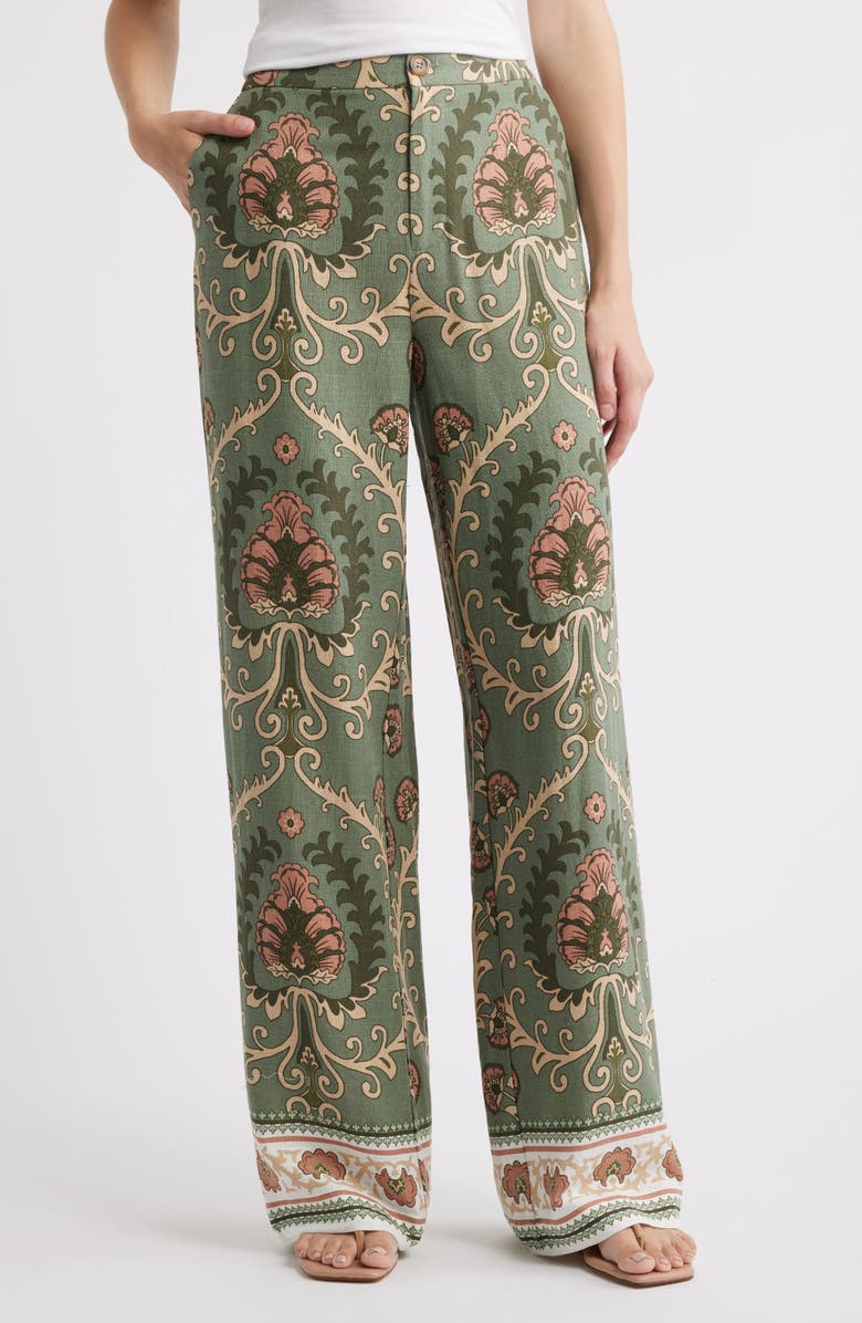 Sanctuary The Soft Print Pants, Main, color, Mezzo Sage