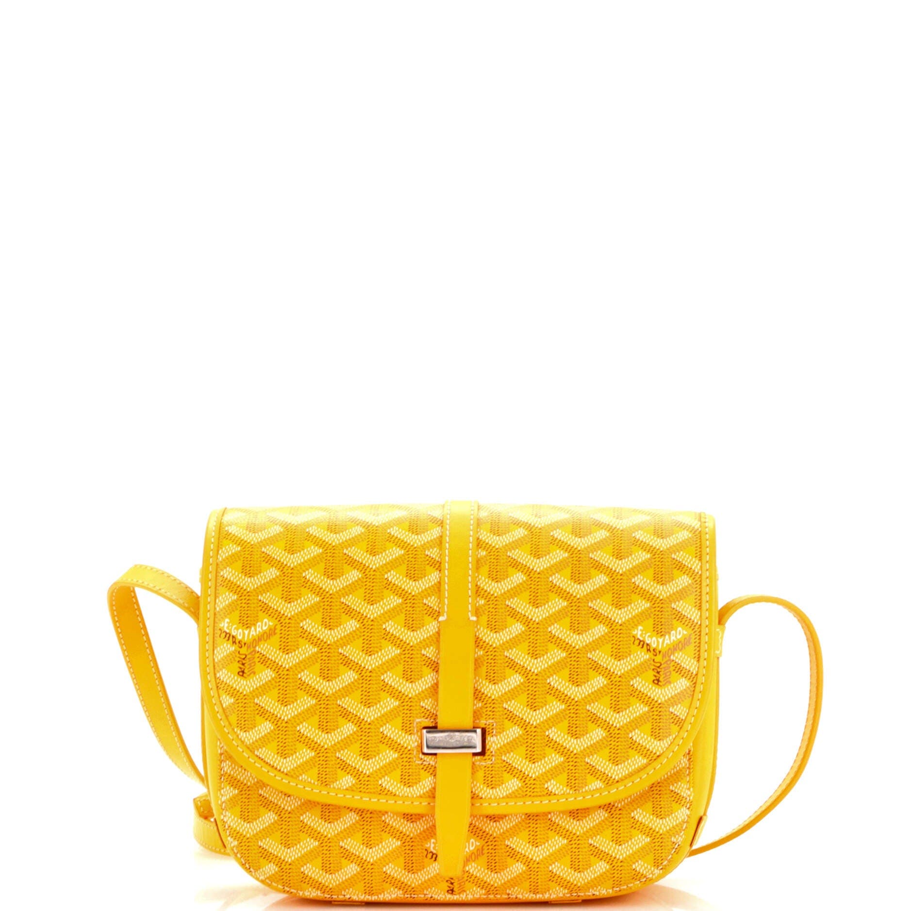 Pre-Owned Goyard Belvedere II Messenger Bag Coated Canvas PM, Main, color, Yellow