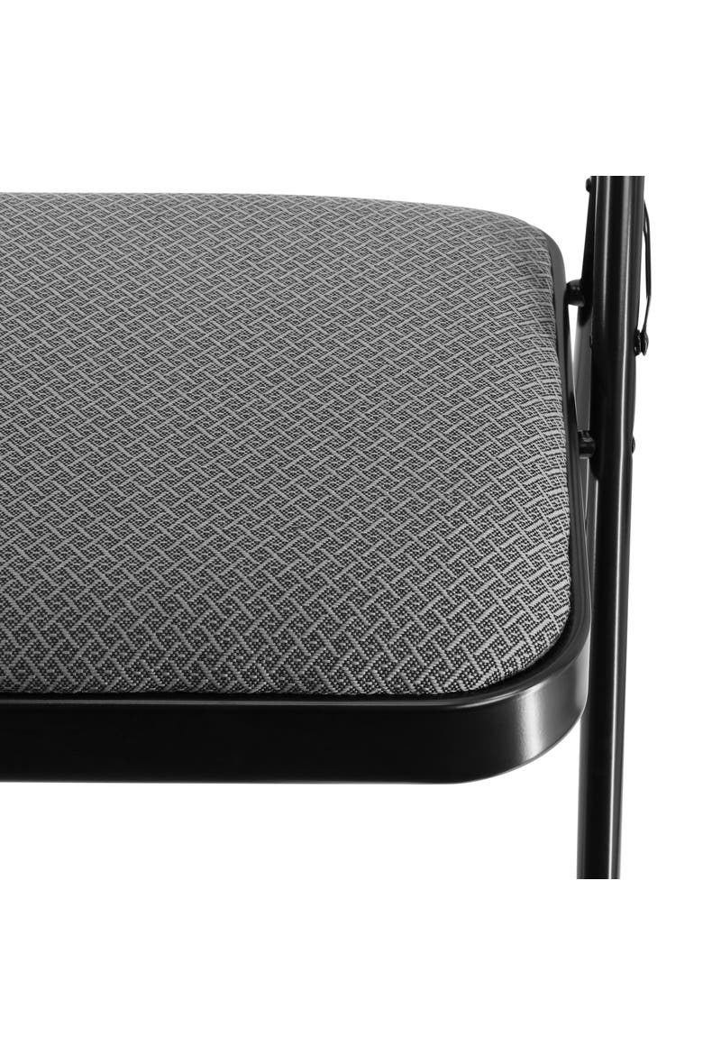 4 Piece Metal Folding Chair with Padded Seats and Top Handle, Alternate, color, Black