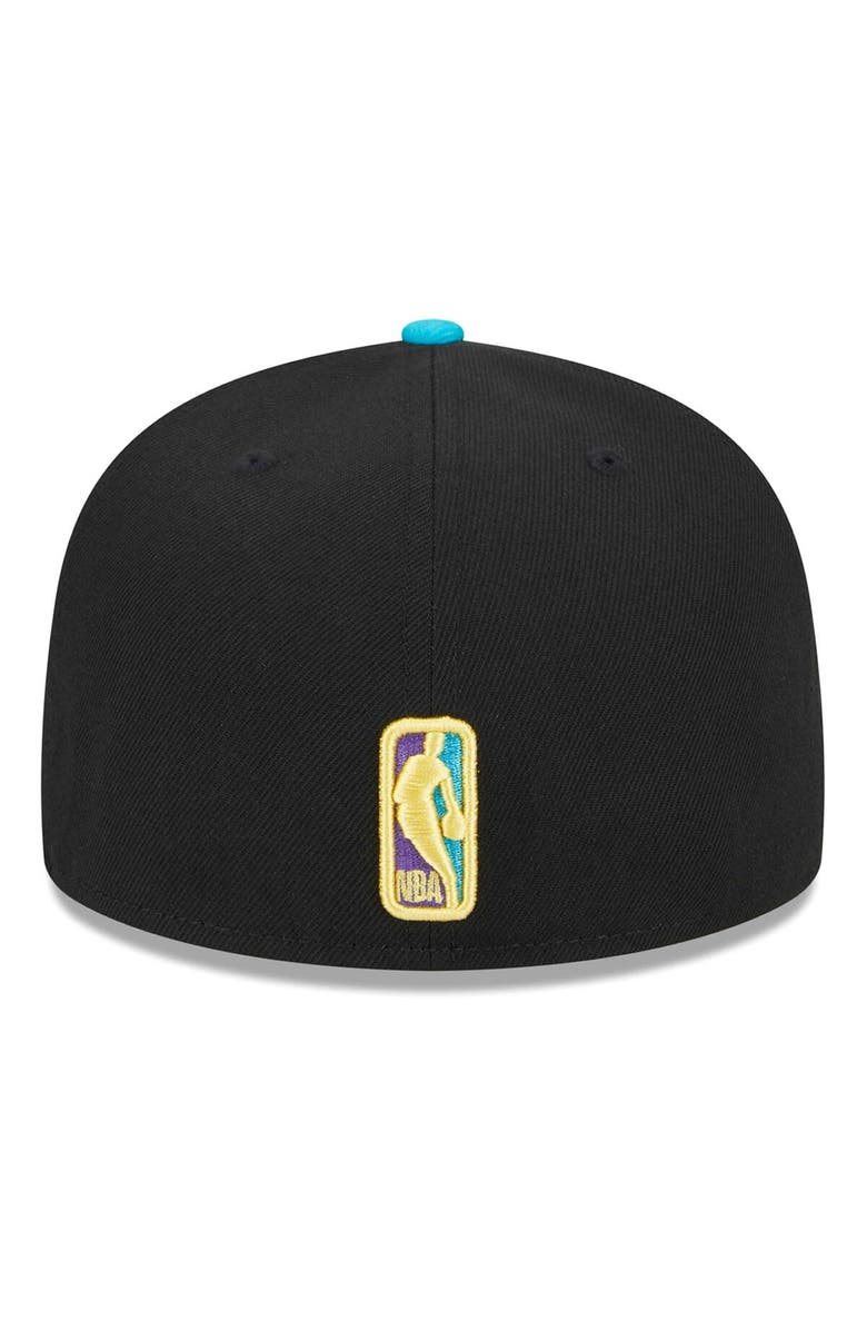 New Era Men's New Era Black/Turquoise Brooklyn Nets Arcade Scheme 59FIFTY Fitted Hat, Alternate, color, Black