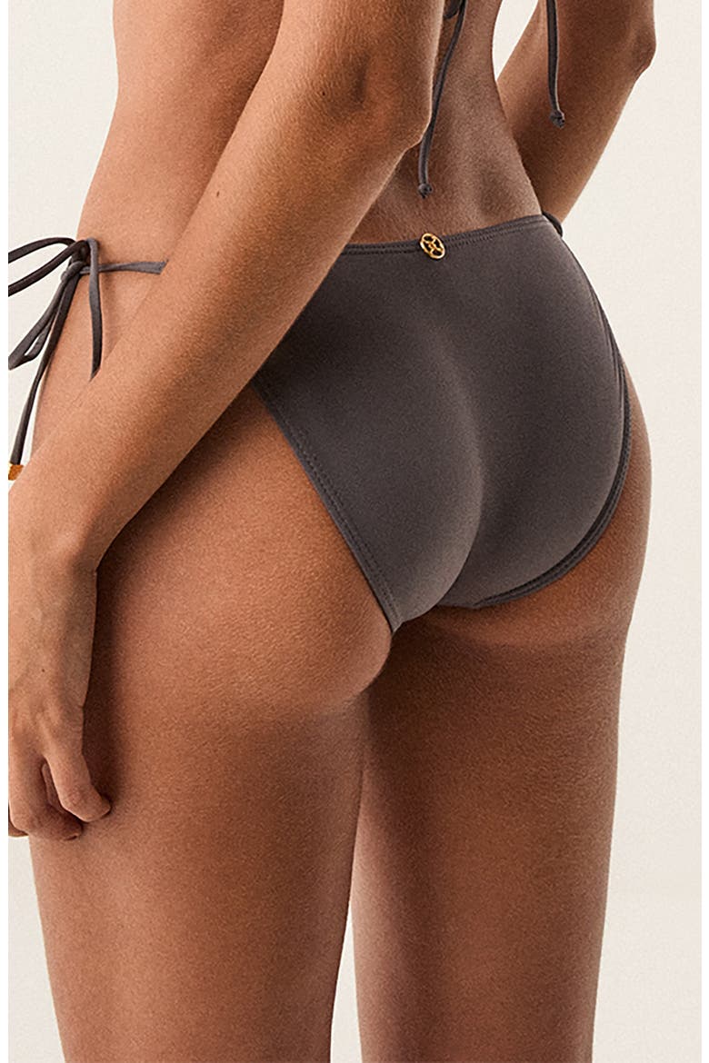 Full Coverage Tie Side Bikini Bottoms, Alternate, color, GREY