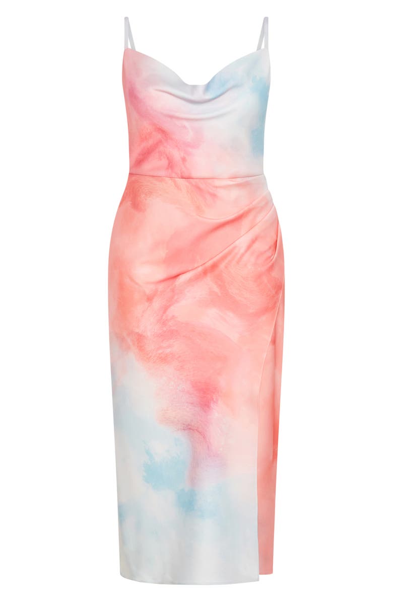 City Chic Mali Print Evening Dress, Alternate, color, Sunset Ombre