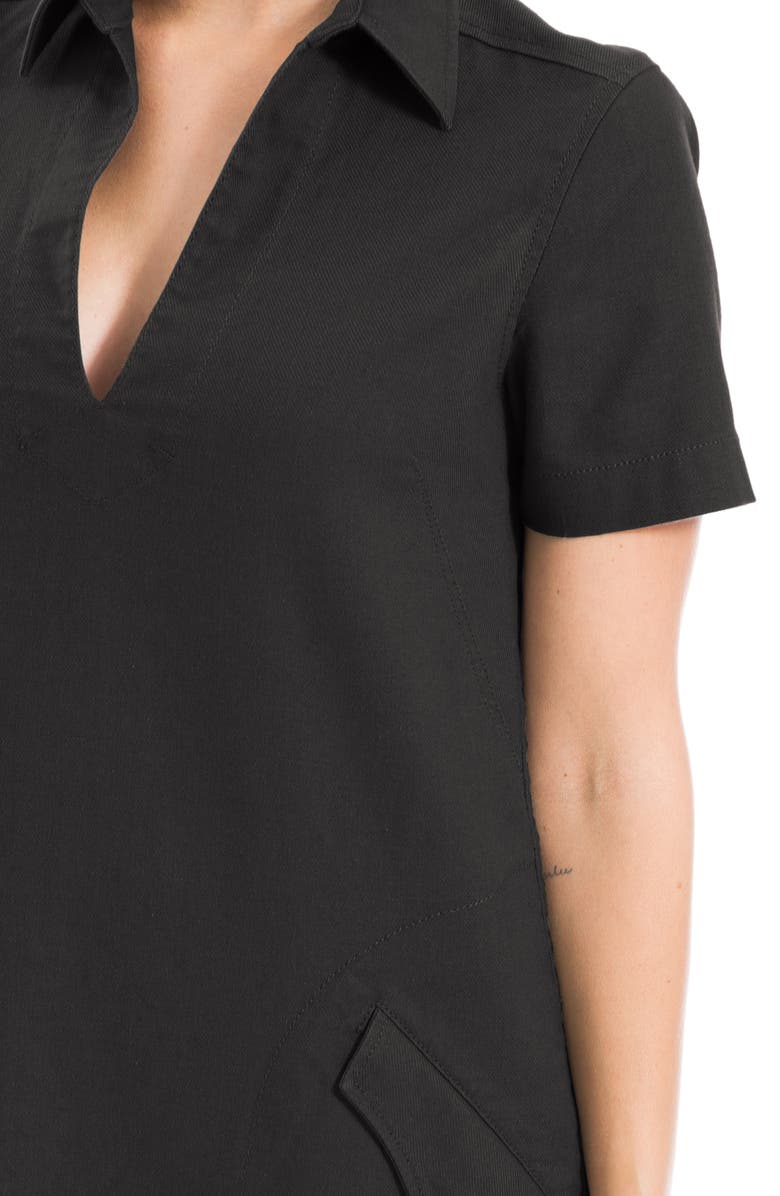 MAX STUDIO Short Sleeve Twill Shift Dress, Alternate, color, 