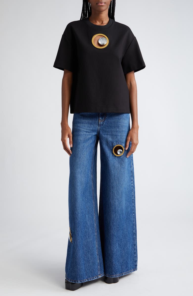 Area Crystal Eyelet Relaxed Fit T-Shirt, Alternate, color, 