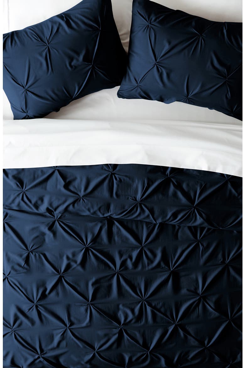 Premium Ultra Soft 3-Piece Pinch Pleat Duvet Cover Set, Alternate, color, NAVY