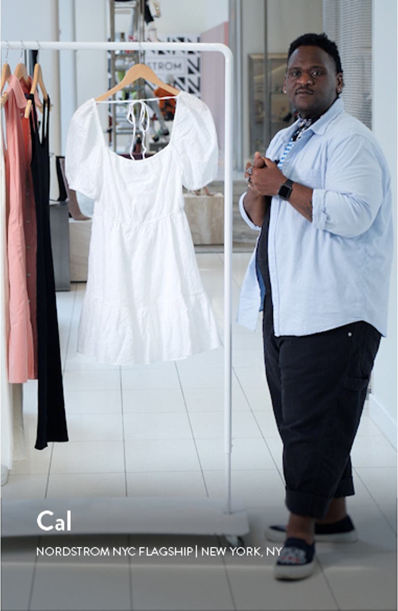 Puff Sleeve Organic Cotton Eyelet Dress, sales video thumbnail