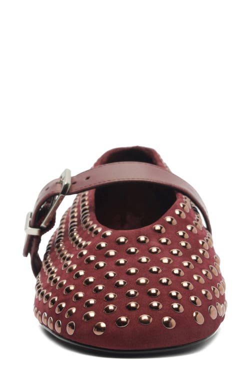 Schutz Eiza Shine Studded Suede Buckle Flats