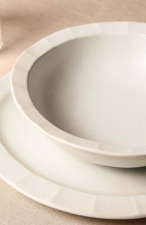 Stone Lain Oasis Stoneware 4-piece Salad Plate Set In White